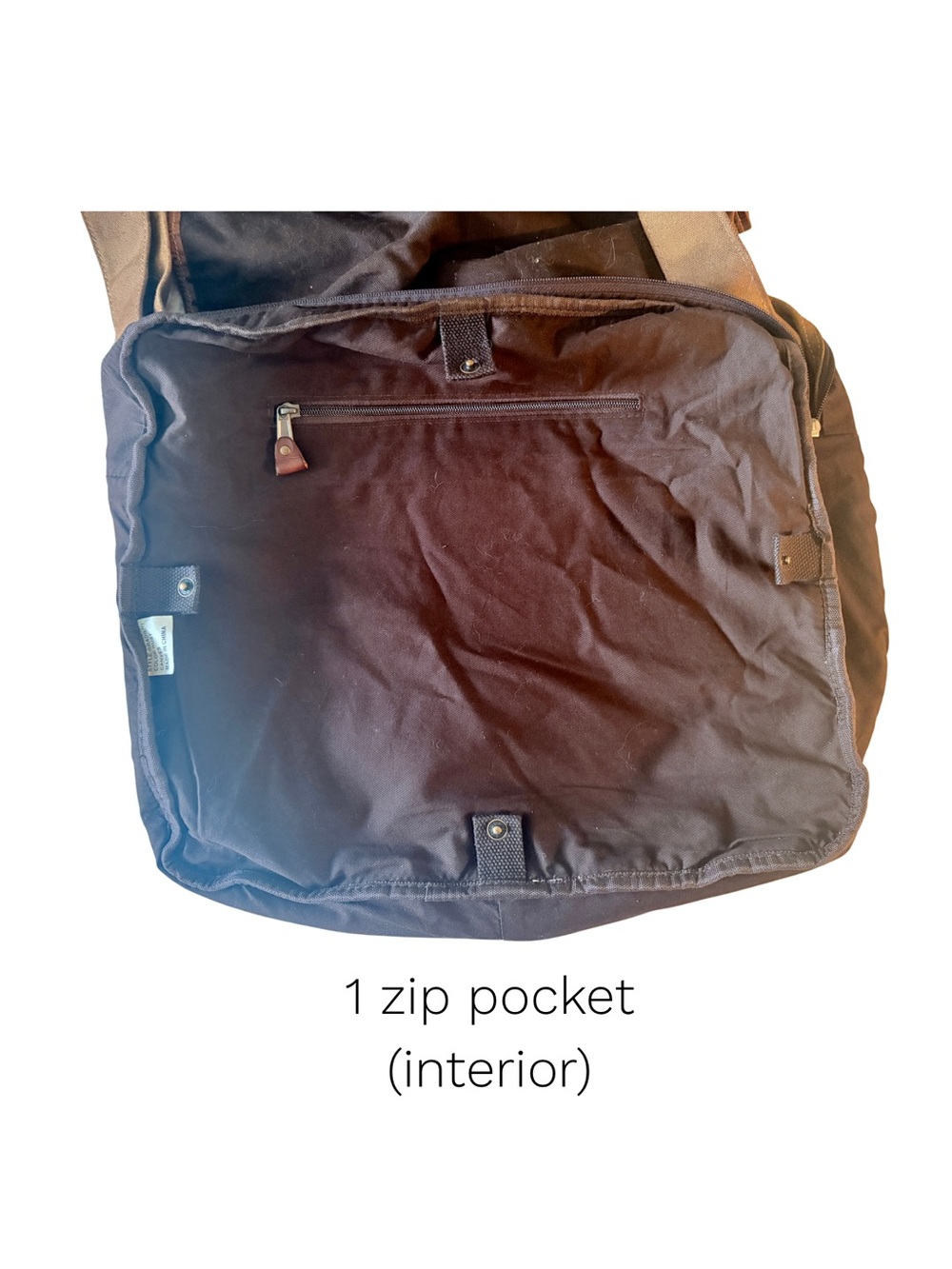 BED|STU Large Canvas Messenger Bag w/Leather Trim - Picture 9 of 12